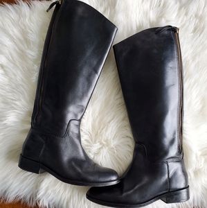 NICE Cole Haan Leather Riding Boots Full Side Zip Grand Os Arlington